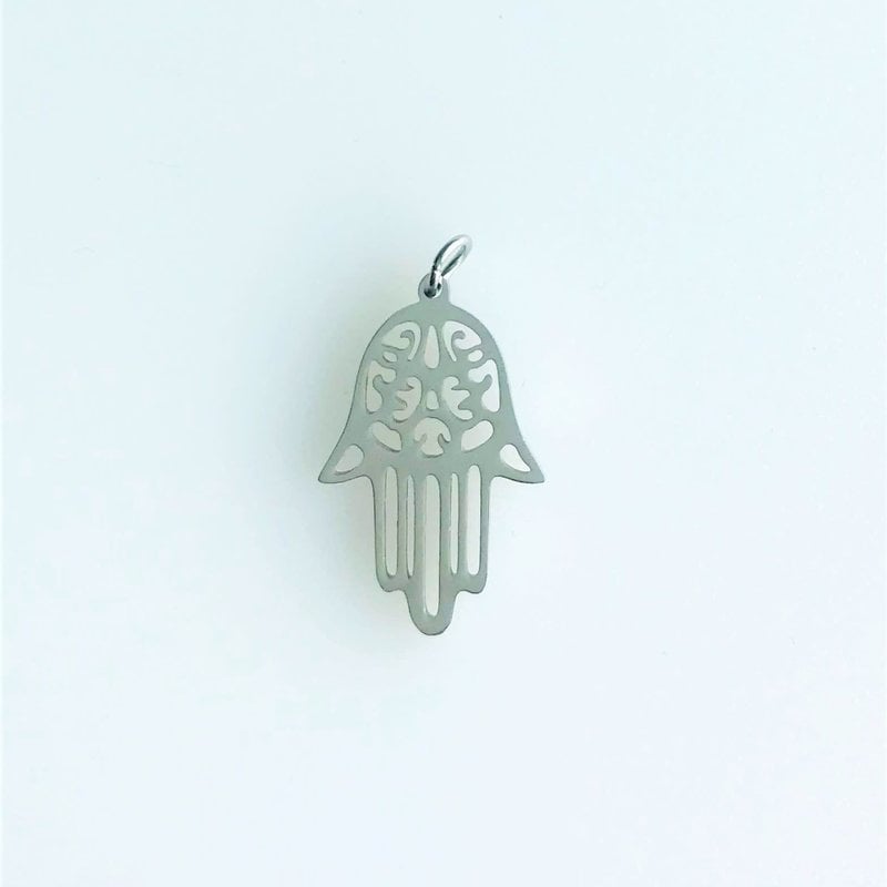 Bead World Hamsa  Stainless Steel  19.5x12.7mm