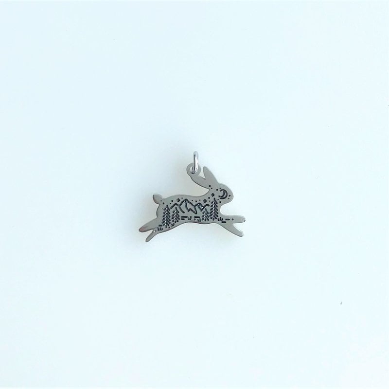Bead World Rabbit And Mountain  Stainless Steel  13x18.2mm