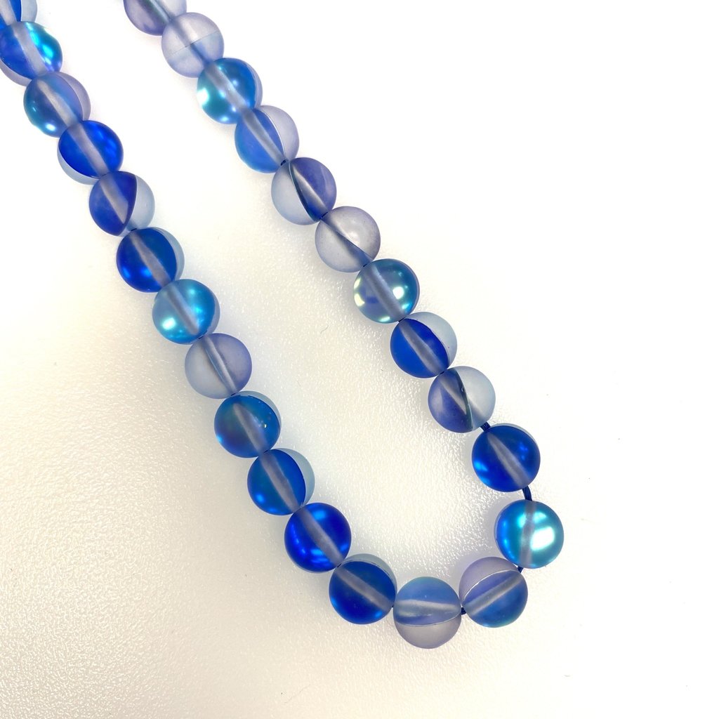 Matte Rainbow Mermaid Glass Beads 8mm 45pcs/strand 11 Assorted Colors