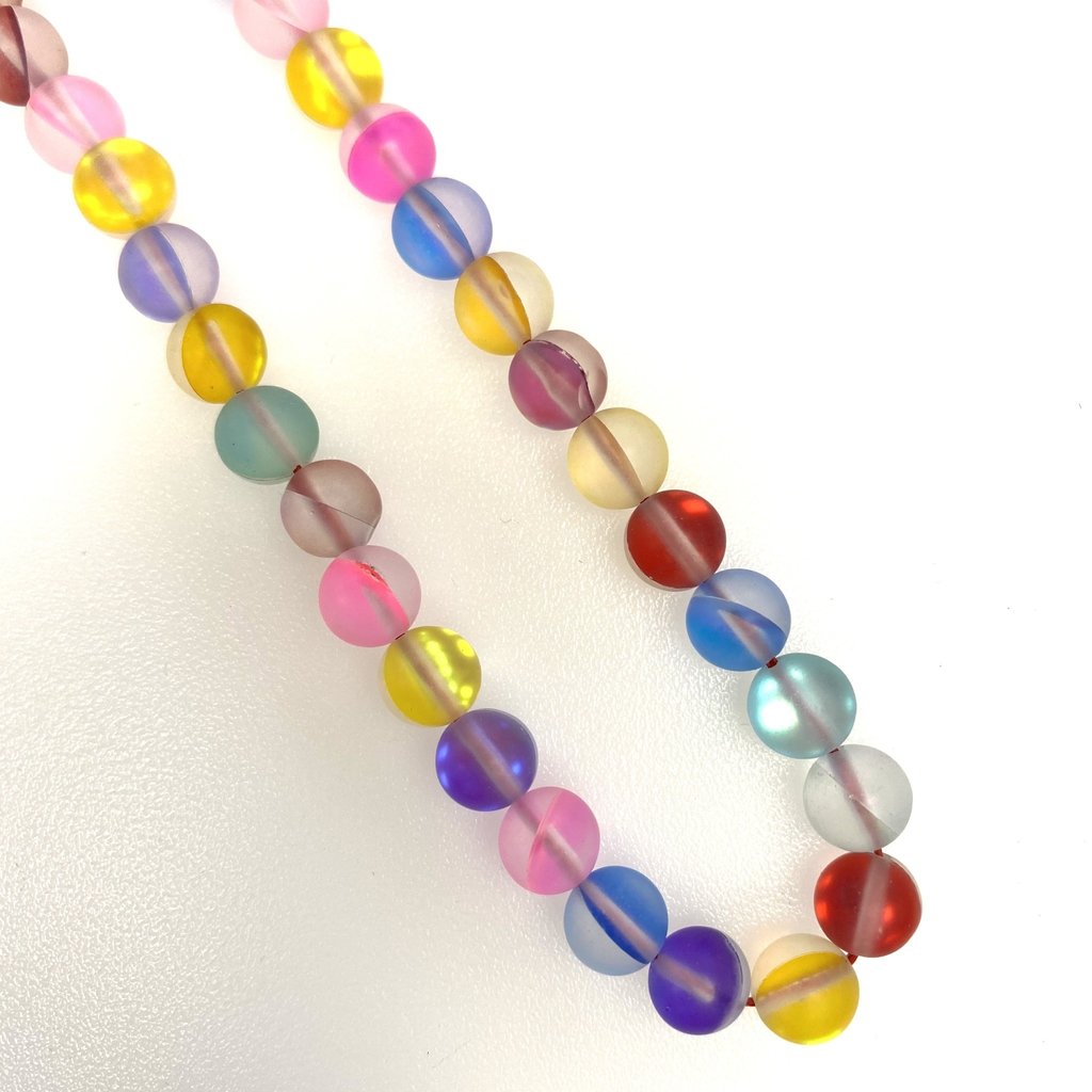 Bead World Matte Rainbow Mermaid Glass Beads 8mm 45pcs/strand  11 Assorted Colors!