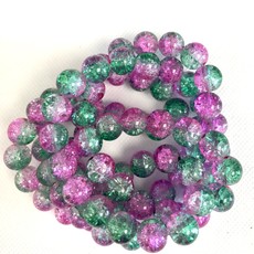 Bead World 2-Toned Glass Crackle Beads - Round  10mm 80 pcs/strand   8 Colors Available!