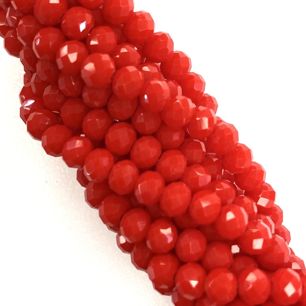 Bead World "Reds"  4mm Round Faceted Crystal Beads