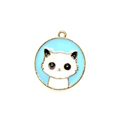 Bead World Cat Picture Enamel-  20mmx 25mm 2pcs