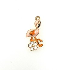 Bead World Flamingo/Flower Enamel 13mm x 22mm 3 pcs.