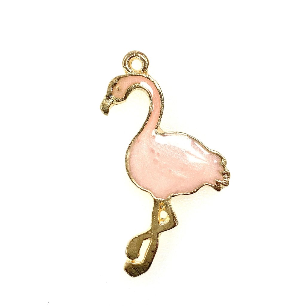 Bead World Flamingo Enamel- Light Pink  24mm x 35mm  3pcs.