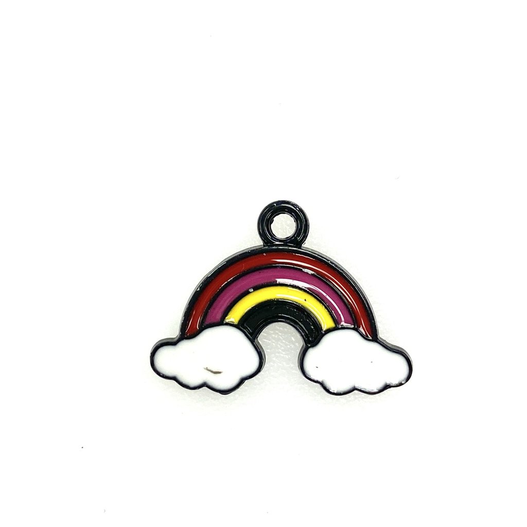 Bead World Rainbow/Cloud Enamel 24mm x 16mm 3pcs.