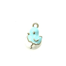 Bead World Baby Chick Enamel- Blue - 12mmx 20mm 3pcs