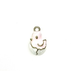 Bead World Baby Chick Enamel- Pink - 12mmx 20mm 3pcs