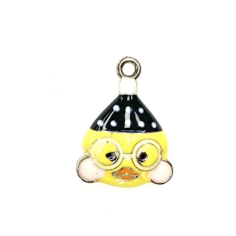 Bead World Chick With Glasses Enamel - 20mmx 26mm 2pcs