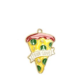 Bead World Pizza  Enamel - 18mmx 28mm 2pcs