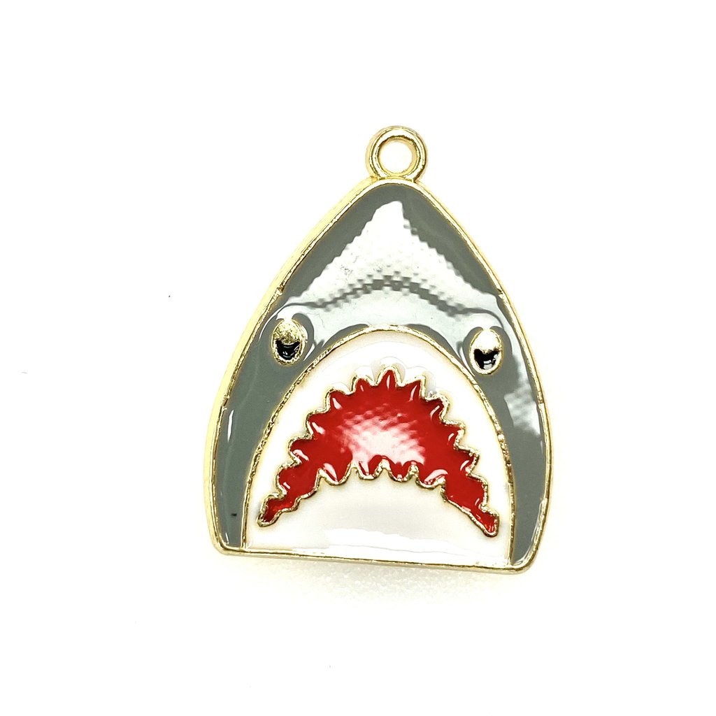 Bead World Shark Enamel-  22mmx 30mm 2pcs