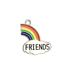Bead World Rainbow -FRIENDS  Enamel 20mm x 25mm 3pcs.