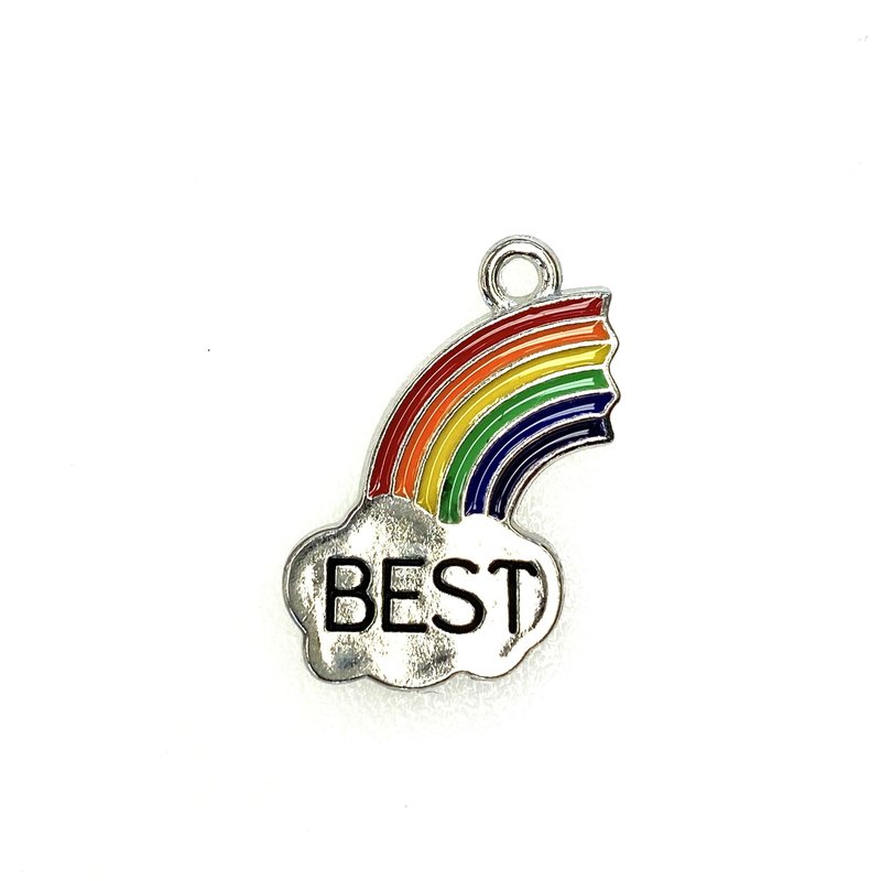 Bead World Rainbow -BEST  Enamel 20mm x 25mm 3pcs.
