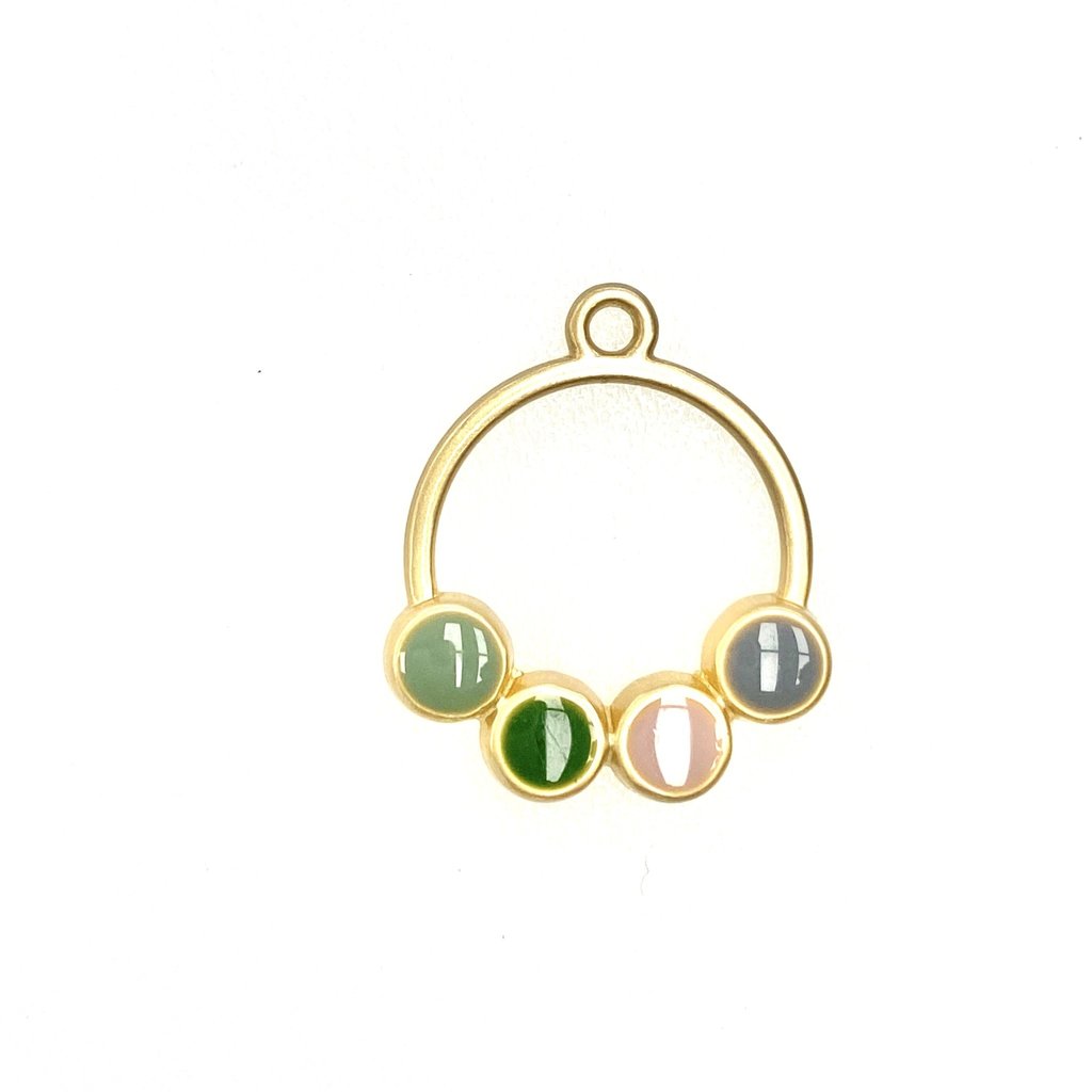 Bead World Matte Gold/ Pastel Enamel Hoop - 20mm