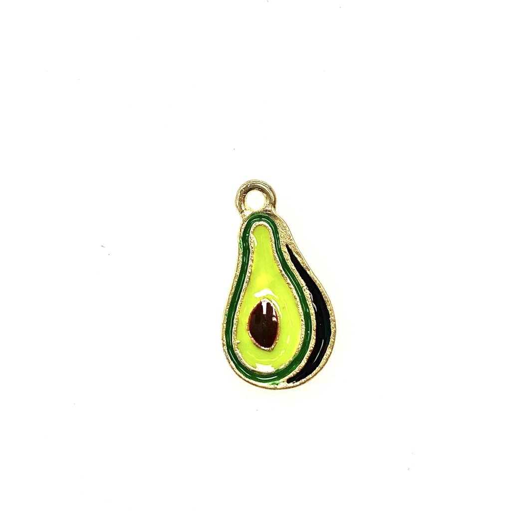 Bead World Avacado Enamel  12mm x 18mm 3pcs.