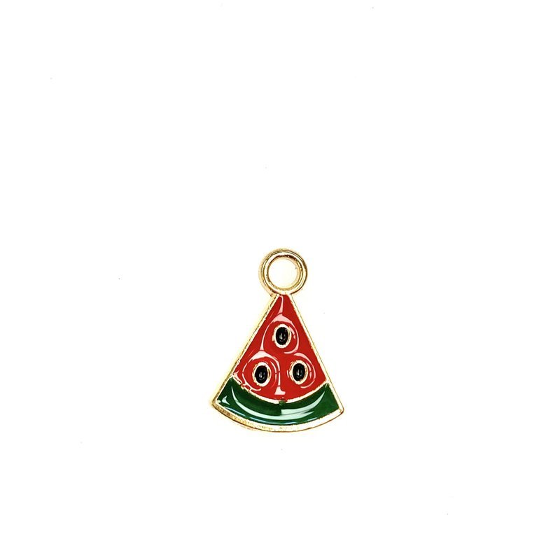 Bead World Watermelon Slice Enamel -  12mm x 15mm 3pcs.