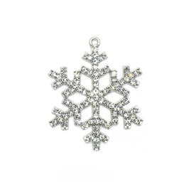 Bead World Snowflake White Crystal Charm 40mm x 40mm 1 pc.