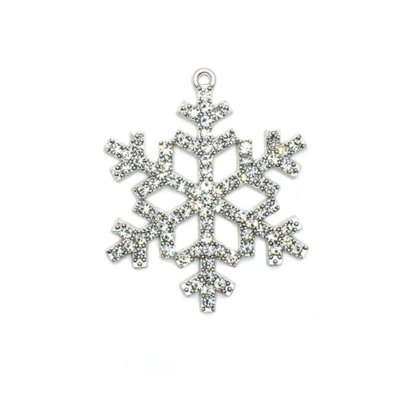 Bead World Snowflake White Crystal Charm 40mm x 40mm 1 pc.