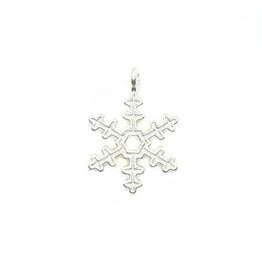 Bead World Snowflake White and Silver Small Charm 15mm x 15mm 3 pcs.