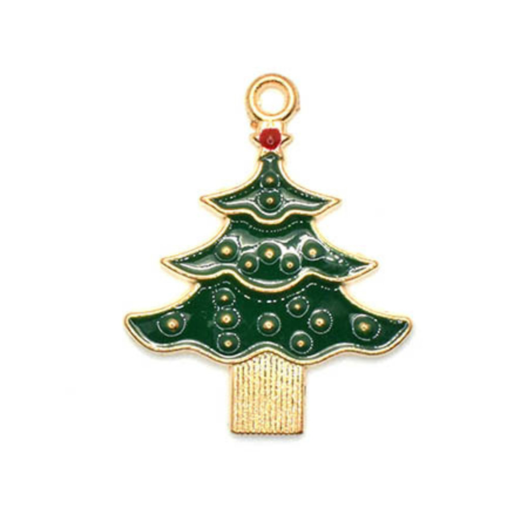 Bead World Christmas Tree Charm 25mm x 3mm 3 pcs.