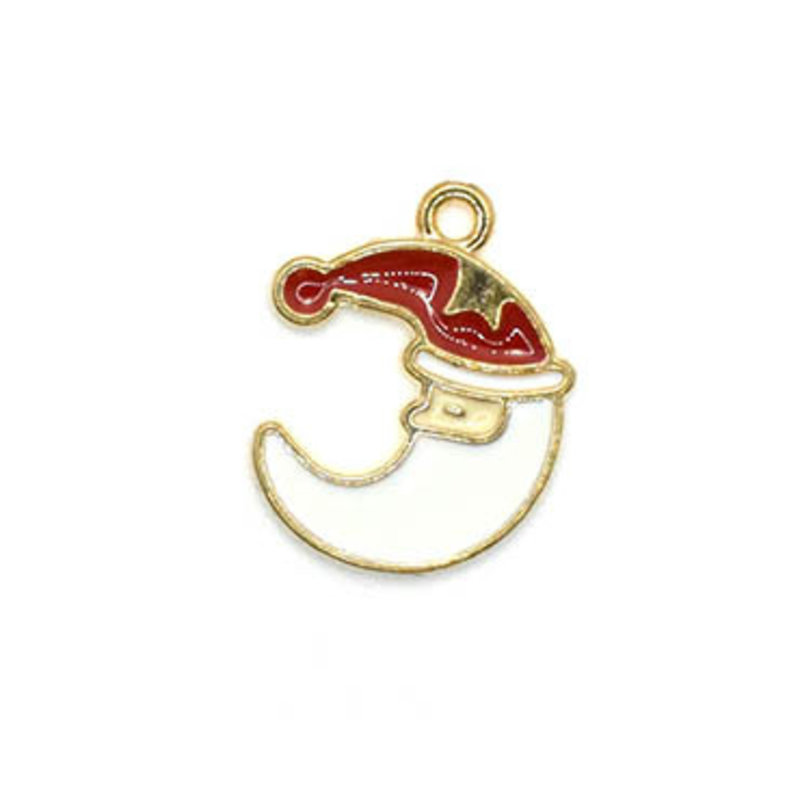 Bead World Santa Claus Crescent Shape Head Charm 15mm x 20mm 3 pcs.