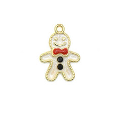 Bead World Ginger Bread Man Charm 10mm x 17.5mm 3 pcs.