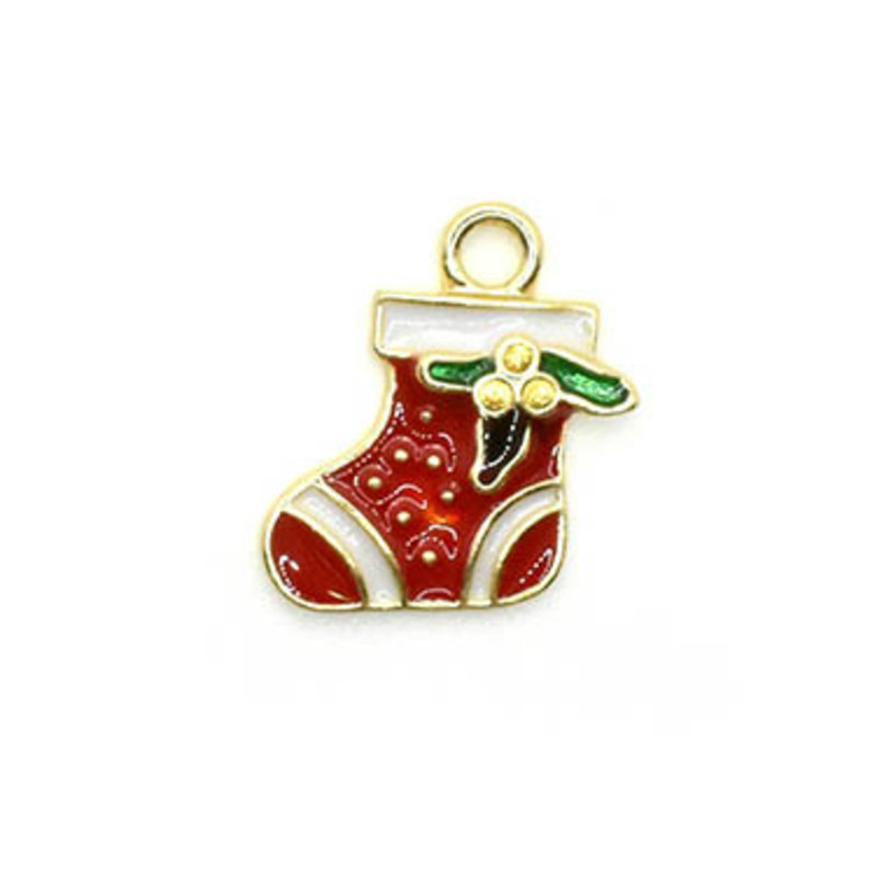 Bead World Christmas Stocking Charm 12.5mm x 20mm 3 pcs.