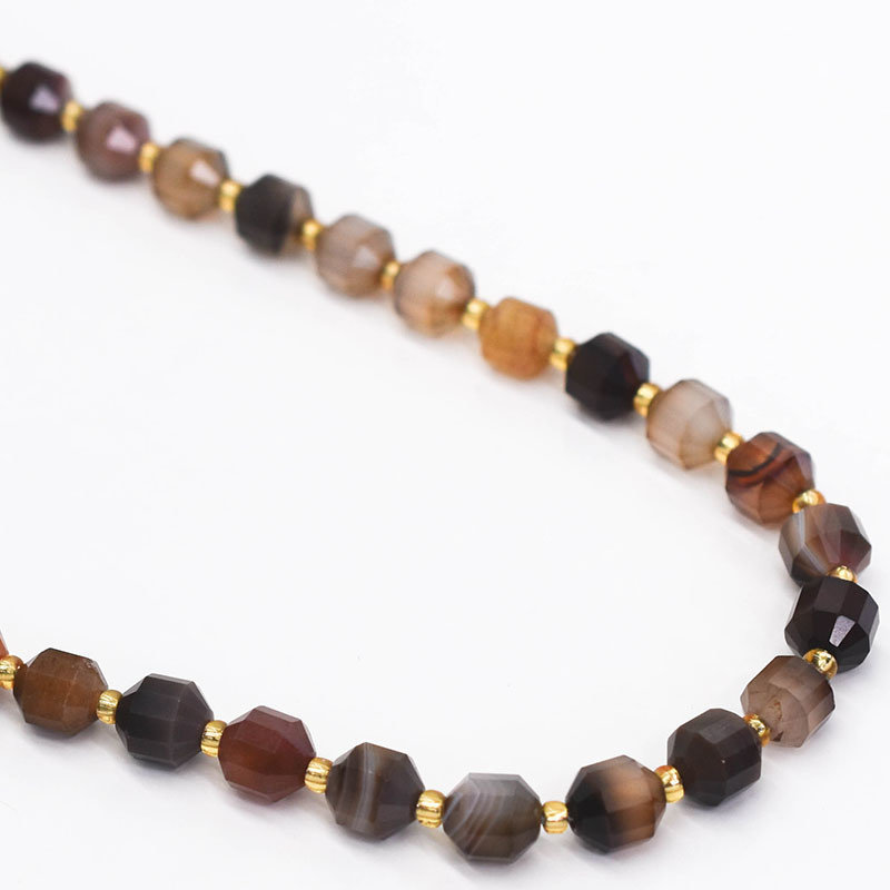 Bead World Agate 7mm x8mm  16" Strand Faceted
