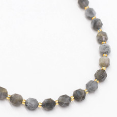 Bead World Labradorite  7mm x8mm  16" Strand Faceted