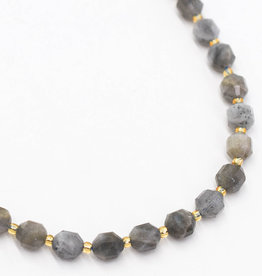 Bead World Labradorite  7mm x8mm  16" Strand Faceted