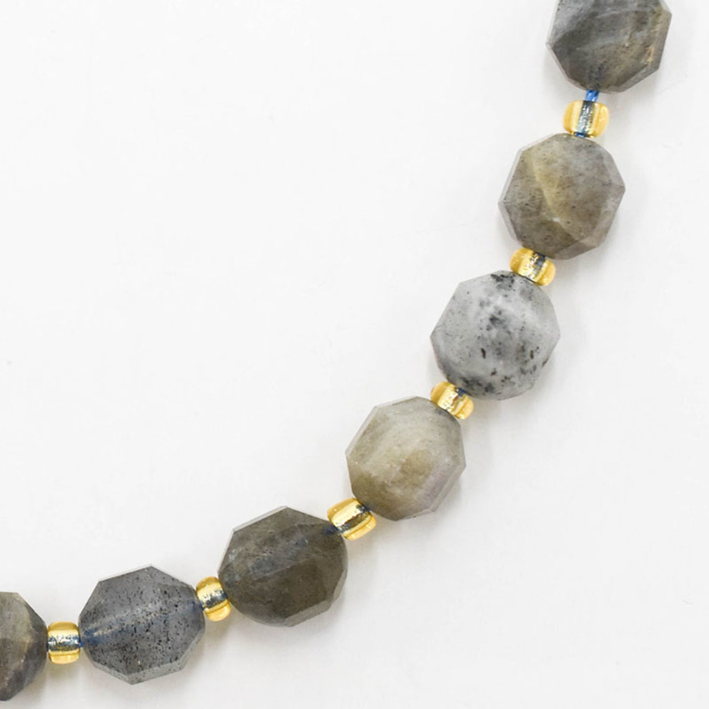 Bead World Labradorite  7mm x8mm  16" Strand Faceted