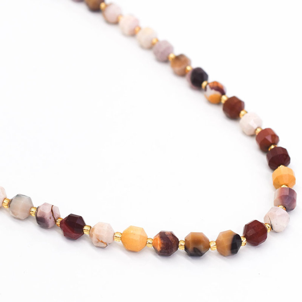 Bead World Mookaite Jasper  7mm x8mm  16" Strand Faceted