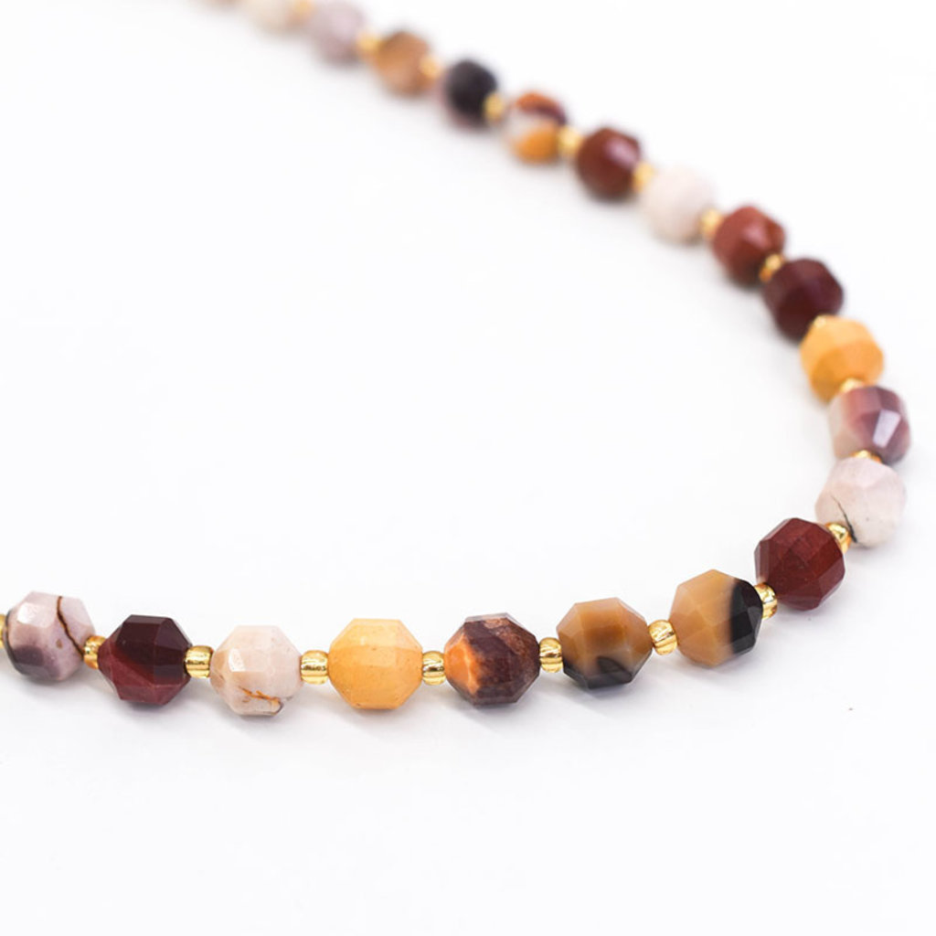 Bead World Mookaite Jasper  7mm x8mm  16" Strand Faceted