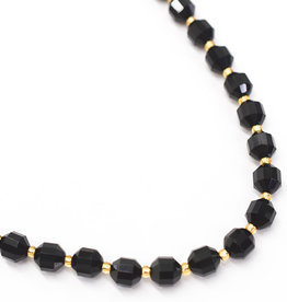 Bead World Obsidian 7mm x8mm  16" Strand Faceted