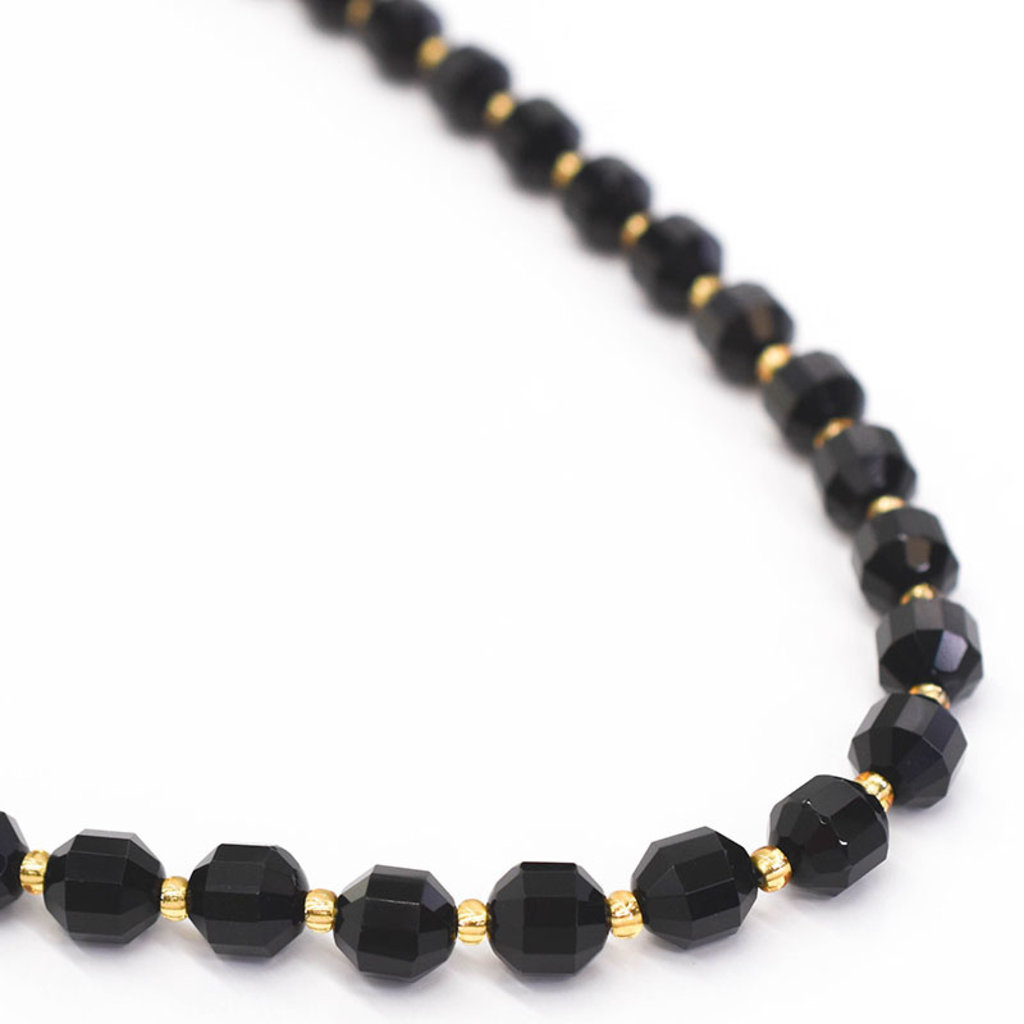 Bead World Obsidian 7mm x8mm  16" Strand Faceted