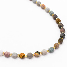 Bead World Ocean Jasper 7mm x8mm  16" Strand Faceted