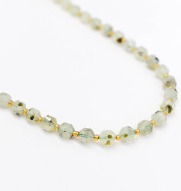 Bead World Prehnite 7mm x8mm  16" Strand Faceted