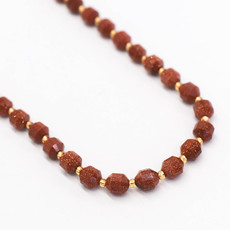 Bead World Gold Sandstone  7mm x8mm  16" Strand Faceted