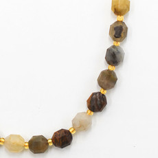 Bead World Pietersite 8mm x 9mm  16" Strand Faceted