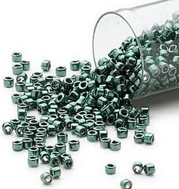 Miyuki Delica #11 Opaque Nickel Finished Dark Green DB0458 7.5gms