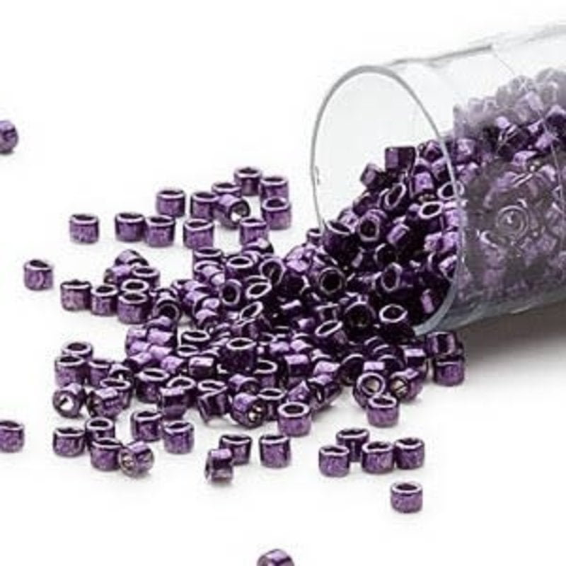 Miyuki Delica #11 Opaque Nickel Finished Dark Purple DB0464 7.5 gram vial