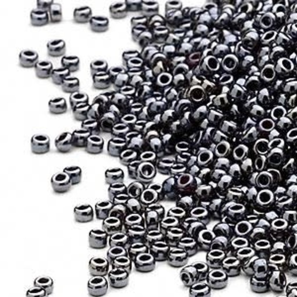 Miyuki #15 Rocaille Seed Bead Opaque Luster Gunmetal 35 Grams