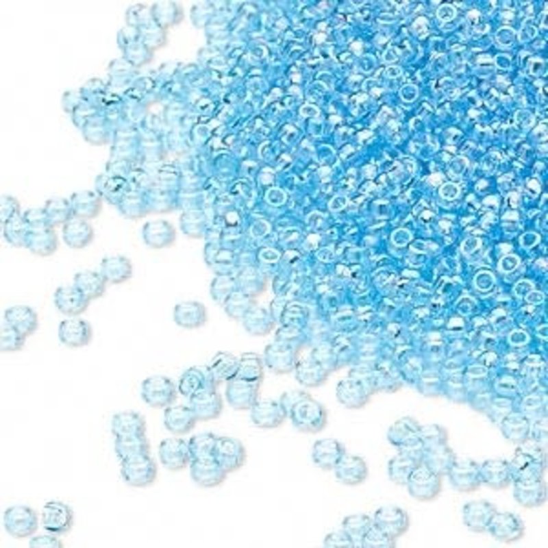 Miyuki #15 Rocaille Seed Bead Trans Rainbow Ice Blue 35 Grams