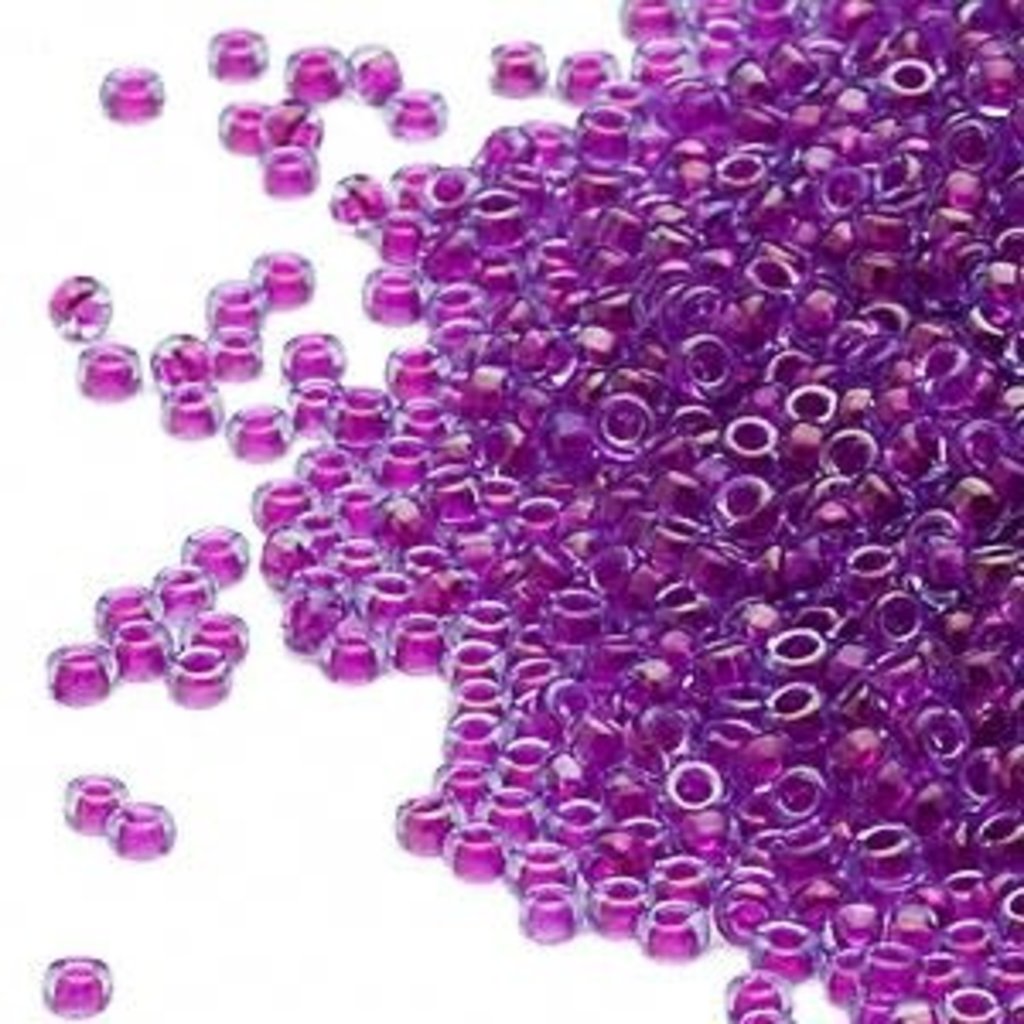 Miyuki #15 Rocaille Seed Bead Color-Lined Fancy Dark Fuchsia 35 Grams