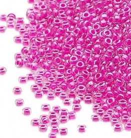 Miyuki #15 Rocaille Seed Bead Trans C-Lined Luster Fuchsia 35 Grams