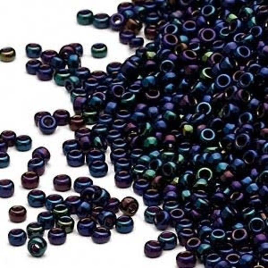 Miyuki #15 Rocaille Seed Bead Opaque Met Iris Dark Blue 35 Grams