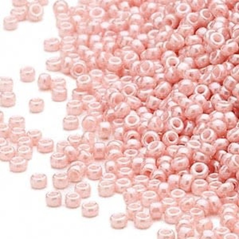 Miyuki #15 Rocaille Seed Bead Opaque Luster Light Pink 35 Grams