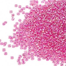 Miyuki #15 Rocaille Seed Bead Trans C-Lined Fancy Rose Pink 35 Grams