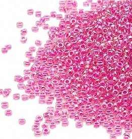 Miyuki #15 Rocaille Seed Bead Trans C-Lined Fancy Rose Pink 35 Grams