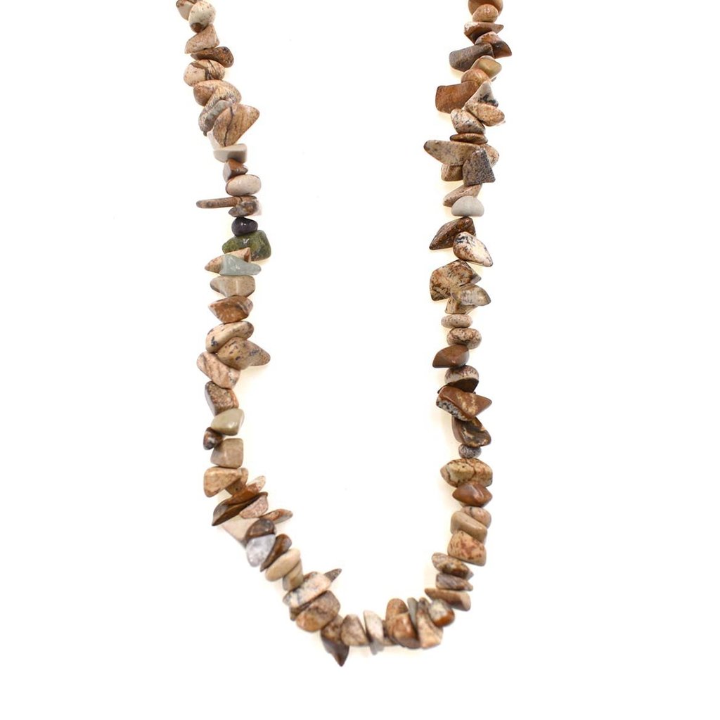 Picture Jasper Stone Chip 32" Strand